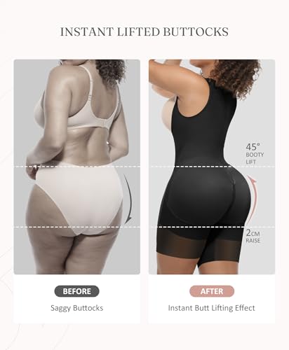 FeelinGirl Feelvibe Black Large Tummy Control Body Shaper for Women