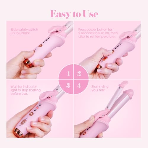 Cordless 2-in-1 Curling Iron & Straightener - 1 Inch Mini Travel Hair Styler