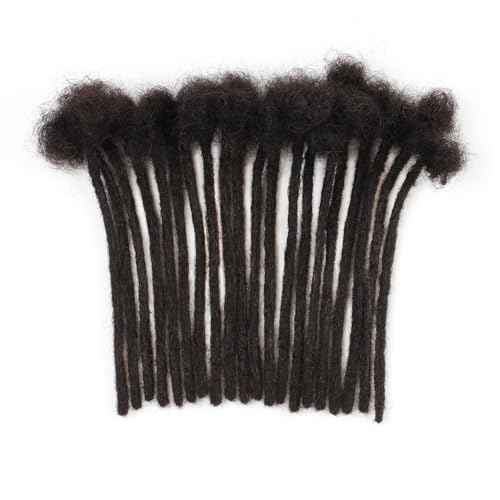 0.6cm Thickness Real Human Hair Dreadlock Extensions 4 Inch 60 Strands Full Handmade Permanent Locs Extensions Human Hair Can Be Dyed and Bleached