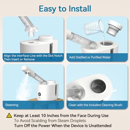 Facial Steamer Nano Ionic with 360° Rotating Arm