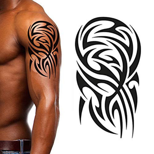 4 Pack Tribal Temporary Tattoo Stickers for Arms & Shoulders