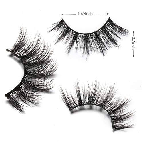 DYSILK Lashes Natural Look - Fake Eyelashes 5/3 Pairs 6D Lashes Faux Mink Eyelashes