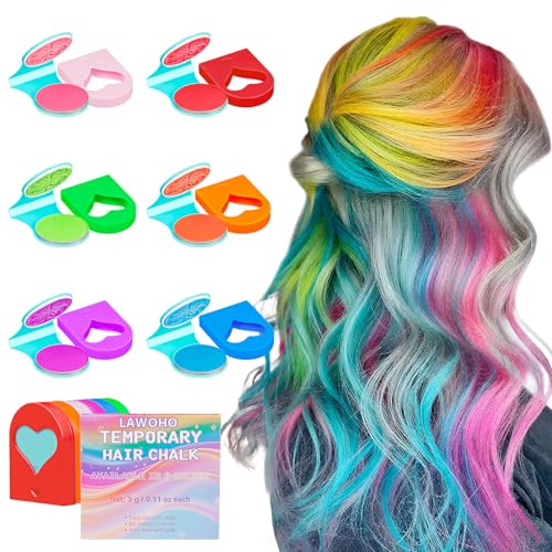 Temporary Hair Chalk 6 Colors - Washable UV Neon Hair Dye