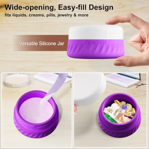 Quatish 15 Pack Travel Toiletry Bottles Set - Purple Leakproof TSA Approved Refillable Containers