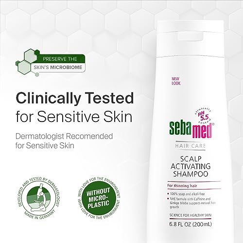 Sebamed Scalp Activating Shampoo for Thinning Hair Supports Natural Hair Growth Helps Fight Hair Loss Dermatologist Recommended 6.8 Fluid Ounces (200 Milliliters) Pack of 2
