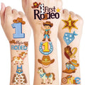 96 PCS My First Rodeo Cowboy Temporary Tattoos for Kids