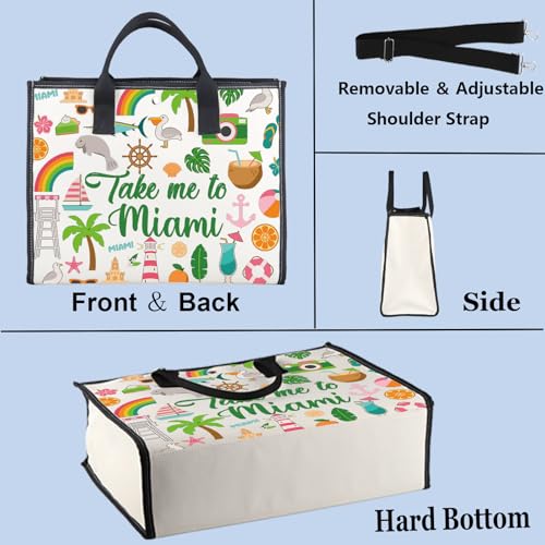 WZMPA Miami Florida Travel Cosmetic Bag Miami Souvenir Gifts Take Me To Miam Zipper Pouch Bag Miami City Trip Gift (To Miami-TB)