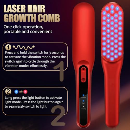 Laser Hair Growth Comb - Red Light Treatment for Hair Loss