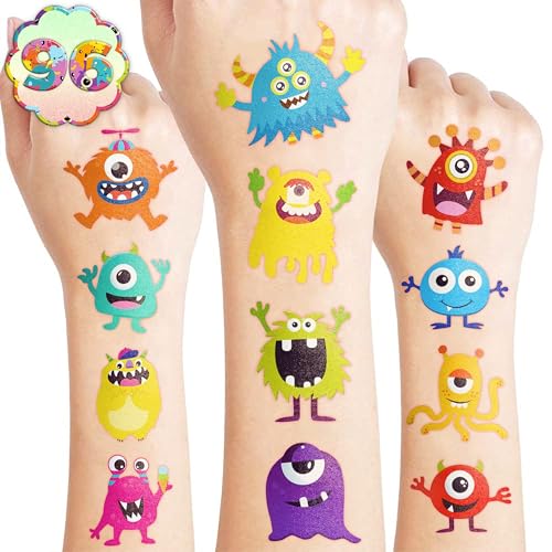 96PCS Monster Temporary Tattoos for Kids