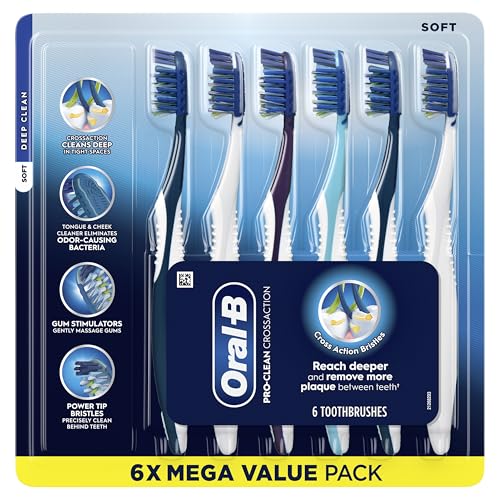 Oral-B Pro Clean CrossAction Manual Toothbrush, 6-Pack