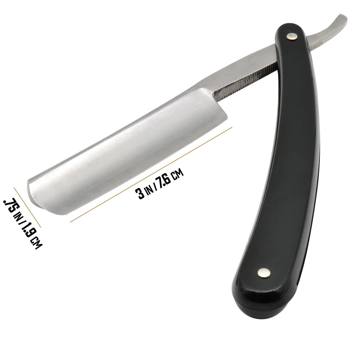 Union Razors SR3 Straight Edge Razor with Smooth Black Handle (Pack of 2)