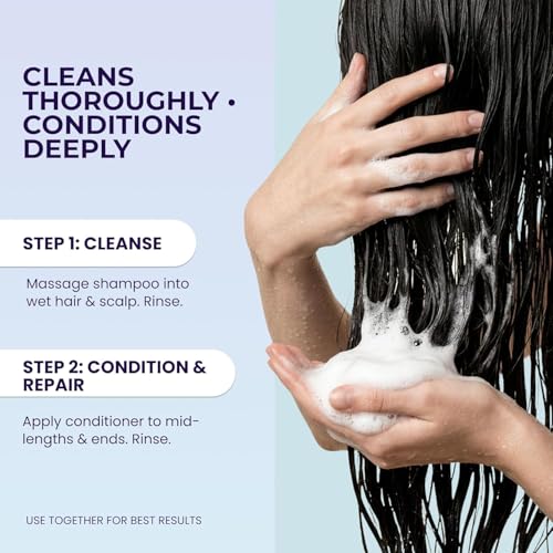 Biotin Shampoo & Conditioner Set - Repair Damaged Hair, 10.1 FL OZ
