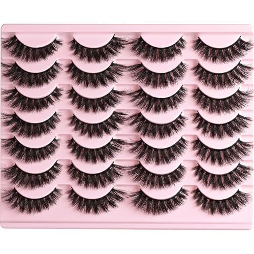 Cat Eye Wispy False Lashes - 14 Pairs Faux Mink Strip
