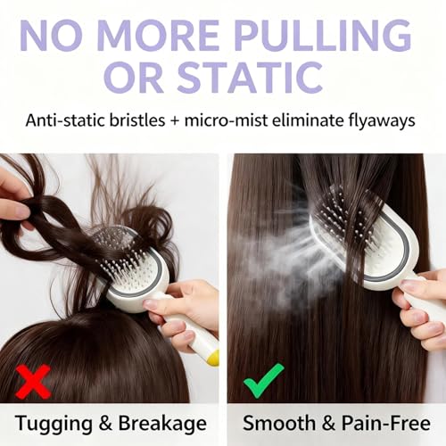 Zyntexa Electric Steam Brush - Cordless Detangling Hair Comb