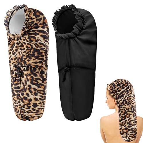 Extra Large Shower Cap for Braids, Dreadlocks & Long Hair - 2 Pack