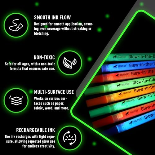 Glow in the Dark Markers - 8 Neon Fluorescent Paint Pens for Crafts