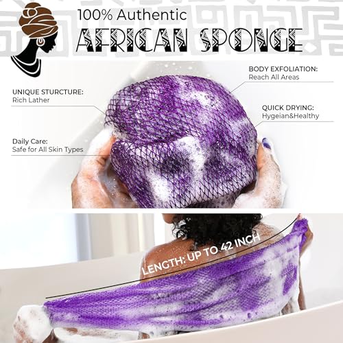 African Net Sponge Exfoliating Body Scrubber - 2 Pack