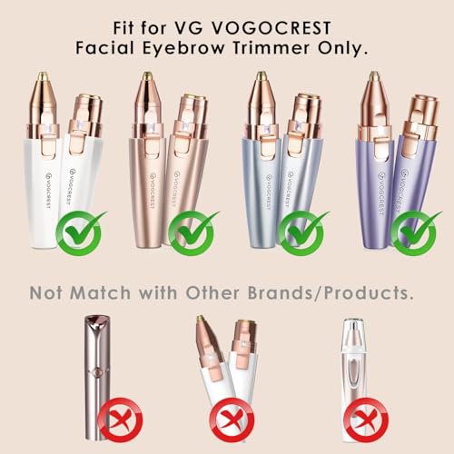 Replacement Heads for Facial Eyebrow Trimmer - Compatible with VG-102 VG-1023 VG-1024