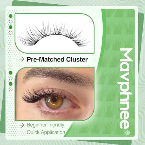 Cat Eye Lash Clusters Natural Eyelash Extension Half Lashes Wispy Individual Lash Extensions Pesta?as postizas Left & Right Eyelashes Clusters C-Curly Corner Cluster Lashes Beginner-Friendly DIY Lash