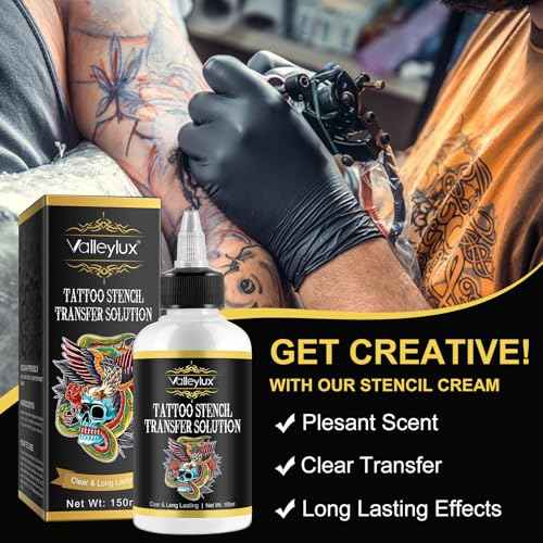 Tattoo Stencil Transfer Gel Solution, Professional Tattoo Stencil Stuff 150ml, Vegan-Friendly Stencil Gel, Fast-Drying and Long-Lasting, Clean and Easy Application, Temporary Supplies