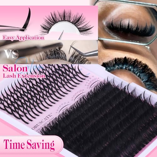 Lash Clusters 100D Long 12-20mm Lash Spikes Eyelash Clusters Volume Individual Lashes DIY Spiky Lash Extension Mega Cluster Eyelash Extensions Mink Strips Lashes Thick by CORUSCATE
