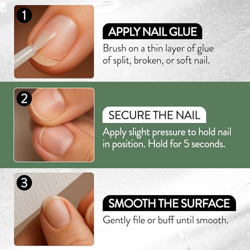 IBD 5 Second Brush-On Nail Glue Gel Resin, Nail Repair - 6g (3 Pack)