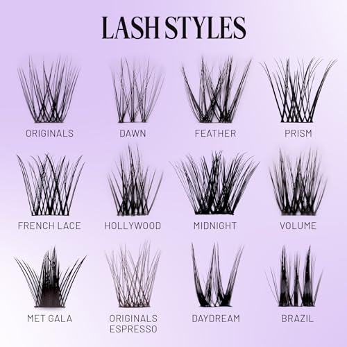 Lilac St - Originals Natural Faux Eyelash Clusters (10mm) - Soft, Natural Look - DIY Lash Extension Wisps - Lightweight & Lifelike - Lasts 10 Days - Cruelty Free, Vegan, Women Founded - 10 Lashes