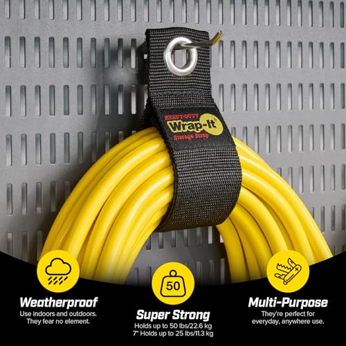 Black Heavy-Duty Wrap-It Storage Straps Assorted 6-Pack - Cord & Tool Organizer