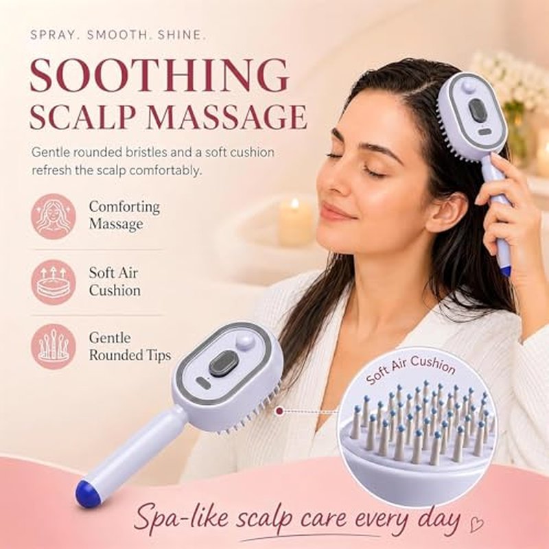 Electric Spray Air Cushion Massage Comb for Frizzy Hair
