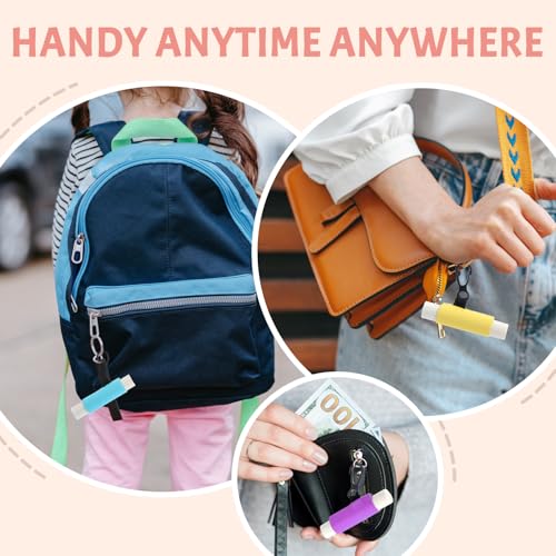 48 Pack Team Gift for Women Lip Balm Holder Keychain Bulk Clip on Lipstick Holder Colorful Lipbalm Lip Gloss Keychain Sleeve Elastic Lipstick Sleeve Clip for Office Travel