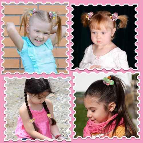 10 Pack Hair Balls for Girls Hair,Hair Ties for Girls Toddler Kids Ponytail Holders Hair knockers Cute Hair Accessories (pink yellow blue purple green)