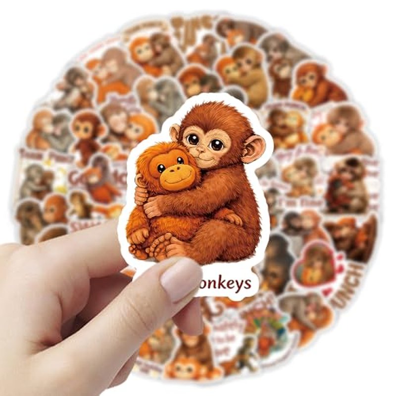 60PCS Punch Monkey Vinyl Stickers - Waterproof Decals