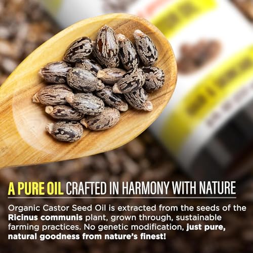 GuruNanda Organic Castor Oil - 8 fl oz Cold Pressed