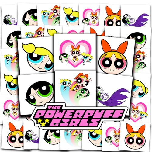 Powerpuff Girls Temporary Tattoos - 72 Pack Party Favors