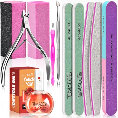 Professional Nail Care Kit with Files, Buffers, and Cuticle Oil