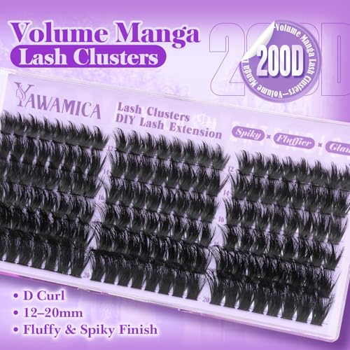 Spiky Manga Cluster Lashes 12-20mm 200D Volume D Curl