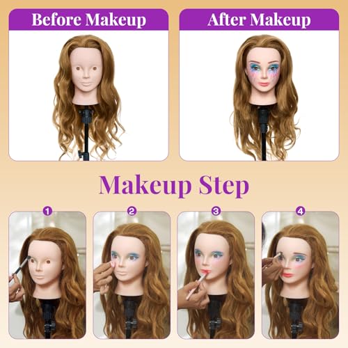 28" 80% Real Hair Mannequin Head for Braiding & Styling