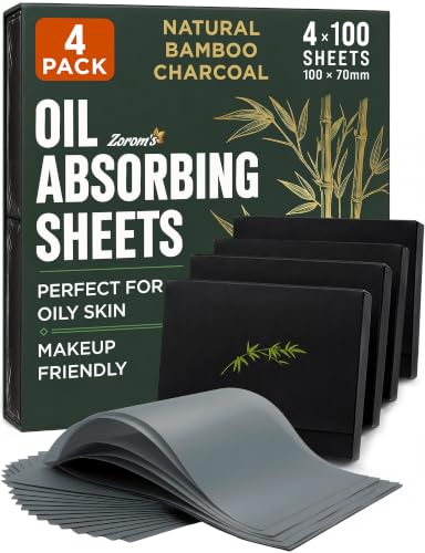 Bamboo Charcoal Oil Blotting Sheets for Face - 400 Sheets