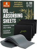 Bamboo Charcoal Oil Blotting Sheets for Face - 400 Sheets