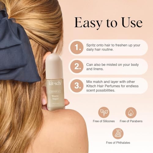 Kitsch Warm Sugar Hair Perfume & Body Mist - Odor-Eliminating Spray (50ml)