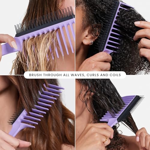 Tangle Teezer The Wide Tooth Comb for Curly Hair, Double-Sided Detangling Comb for All Hair Types, Wet and Dry Detangling, Lilac