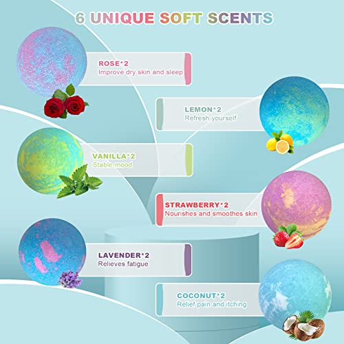 HOSPAN Essential Oil Foot Bath Bombs - 12 Pack Moisturizing Foot Spa Soak