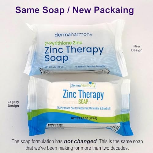 Dermaharmony 2% Pyrithione Zinc Medicated Bar Soap for Dandruff & Skin Conditions