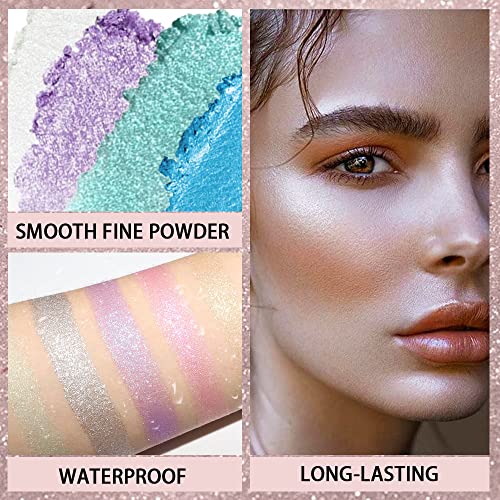 8 Color Highlighter Palette - Face & Eye Shimmer Makeup