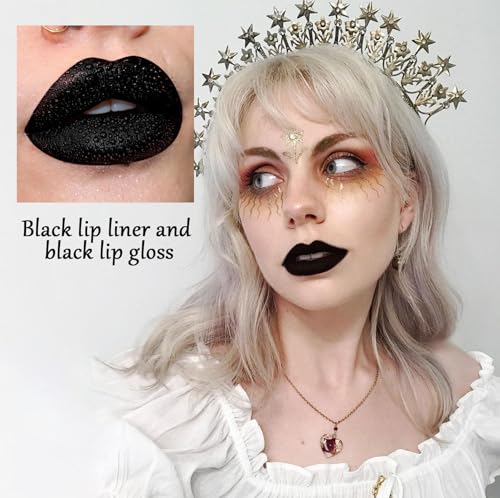 Black Matte Liquid Lipstick & Liner Set - Waterproof Long-Lasting
