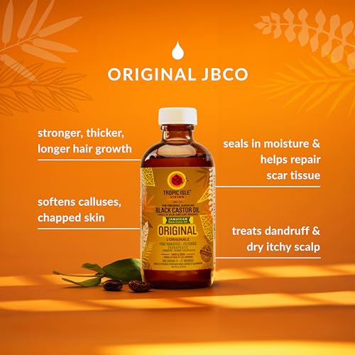 Jamaican Black Castor Oil 8oz | Rich in Vitamin E, Omega Fatty Acids & Minerals | For Hair Growth Oil, Skin Conditioning, Eyebrows & Eyelashes, Scalp and Nail Care|Grow, Strengthen, Moisture & Repair