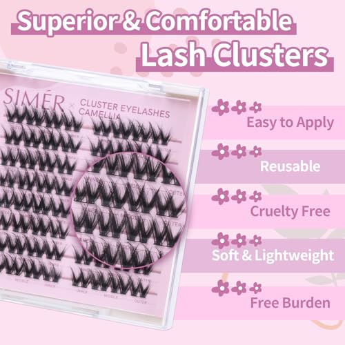 Cluster Lash Extensions D Curl 10-14mm 64PCS DIY Eyelashes
