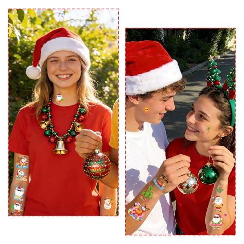 Gameza Tropical Christmas Temporary Tattoos - 200+ Pack