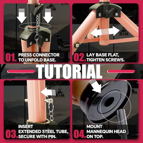 Smilco Adjustable Mannequin Head Stand Tripod, 21-40 Inch