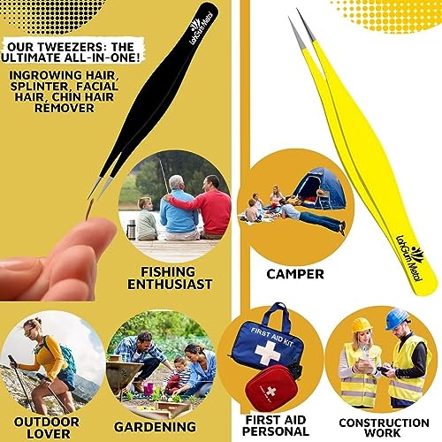 Precision Pointed Tweezers for Ingrown Hair & Eyebrows
